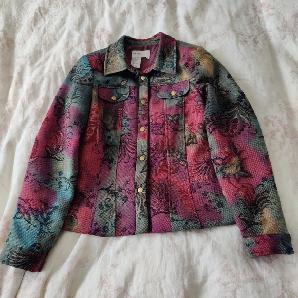 Lana Sport | size 10 | vintage 90s style jacket with snaps and shoulder pads - Picture 3 of 16